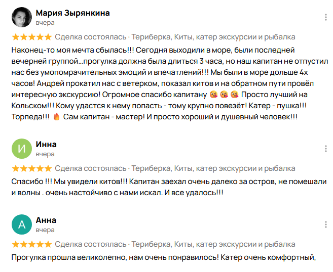 Реальные отзывы гостей «Териберского ветра» — киты, катер, экскурсии и рыбалка